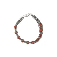 emanuele bicocchi bracelet en chaine tressée orné de perles - rouge