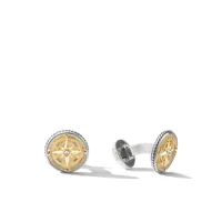 david yurman boutons de manchette en or jaune 18ct sertis de diamants - argent