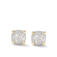 david yurman boucles d'oreilles châtelaine 8 mm en or 18ct ornées de diamants