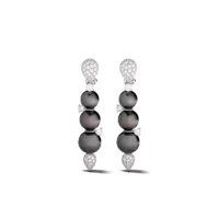 yoko london boucles d'oreilles twilight en or blanc 18ct ornées de perles de tahiti et de diamants - argent