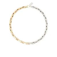 lauren rubinski collier bicolore en or 14ct à design de chaîne