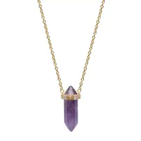 nialaya jewelry collier à pendentif en améthyste - violet