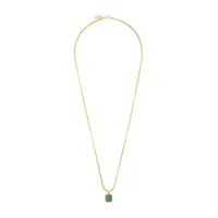 nialaya jewelry collier à pendentif carré à malachite - or
