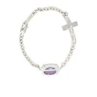 sweetlimejuice bracelet oval crucifix en chaîne - argent