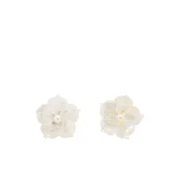 jennifer behr puces d'oreilles fleur à perles - blanc