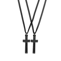 dsquared2 collier à pendentif croix - noir