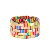 roxanne assoulin lot de cinq bracelets chasing rainbows - or