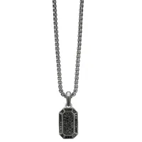 david yurman pendentif 14 mm serti de diamant - argent
