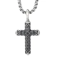 david yurman pendentif croix en argent sterling serti de diamant