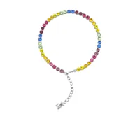 amina muaddi bracelet de cheville orné de cristaux - multicolore
