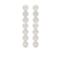 tasaki boucles d'oreilles balance en or 18ct ornées de perles akoya