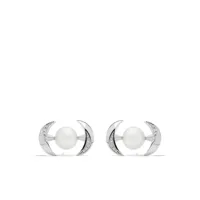 tasaki boucles d'oreilles tasaki atelier buoy en or blanc 18ct ornées de perles et diamants - argent
