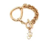 jw anderson bracelet en chaîne à breloque logo - or