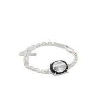 sweetlimejuice bracelet oval crucifix en chaîne - argent