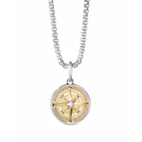 david yurman collier en or 18ct à pendentif amulette orné de diamants - argent