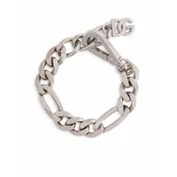 dolce & gabbana bracelet chaîne à breloque logo - argent
