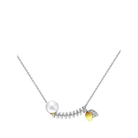 tasaki collier m/g tasaki floret en or blanc 18ct orné de perles et de diamants - argent