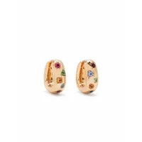 pomellato boucles d'oreilles iconica en or rose 18ct ornées de pierres variées