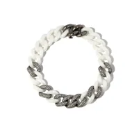 shay bracelet en or noir 18ct orné de diamants - blanc