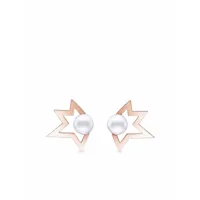 tasaki boucles d'oreilles collection line comet plus en or rose et jaune 18ct à perles