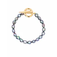 missoma bracelet orné de perles à breloque en plaqué or - bleu