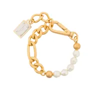 dolce & gabbana bracelet à plaque logo - or