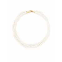 mizuki bracelet multi-tours en or 14ct à perles - blanc