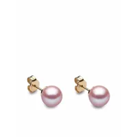 yoko london puces d'oreilles classic en or 18ct ornées de perles d'eau douce
