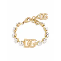 dolce & gabbana bracelet orné de cristal à plaque logo