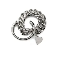 rabanne bracelet en chaîne à pendentif cœur - argent