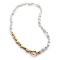monica vinader collier keshi serti de perles - or