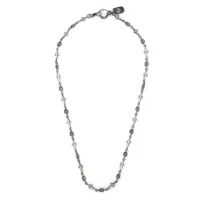 yohji yamamoto collier en chaîne à pendentif croix - argent