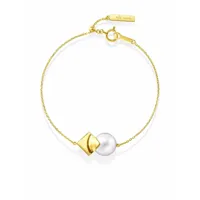 tasaki bracelet square leaf en or 18ct à perles