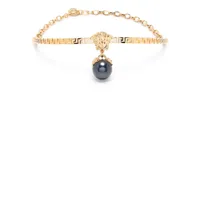 versace collier ras-du-cou serti de perles artificielles - or
