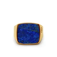 nialaya jewelry chevalière sertie de lapis-lazuli - or