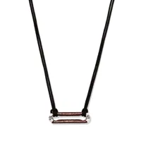 lauren rubinski collier en corde pavé de diamants - noir