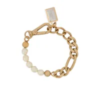 dolce & gabbana bracelet serti de perles à détail de chaîne - or
