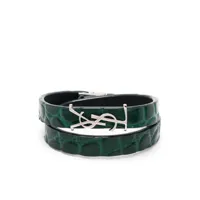saint laurent bracelet multi-tours à plaque logo - vert
