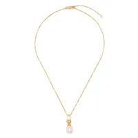 rachel jackson collier en chaîne à pendentif serti de perles - or