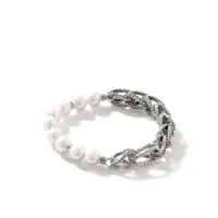john hardy bracelet asli classic chain 10.5 mm en argent serti de perles