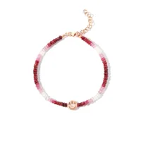 roxanne first bracelet smiley en or rose 9ct orné de rubis - rouge