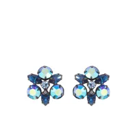 susan caplan vintage boucles d'oreilles clips serties de cristaux (années 1950) - bleu