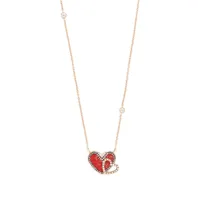 sicis jewels collier à pendentif serti de diamants - rose