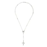 emanuele bicocchi collier en perles à pendentif croix - blanc