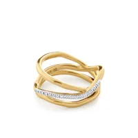 monica vinader bague riva diamond pre-stacked - or