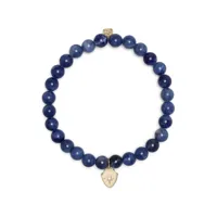 sydney evan bracelet en or 14ct à perles - bleu