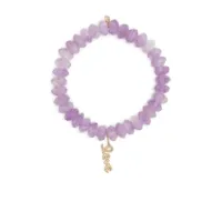 sydney evan bracelet en or 14ct serti d'améthyste et cristaux - violet