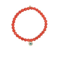 sydney evan bracelet en or 14ct à perles de corail - orange
