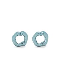 vann jewelry puces d'oreilles irregular circle - bleu