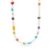 nialaya jewelry collier ras-du-cou à perles - blanc